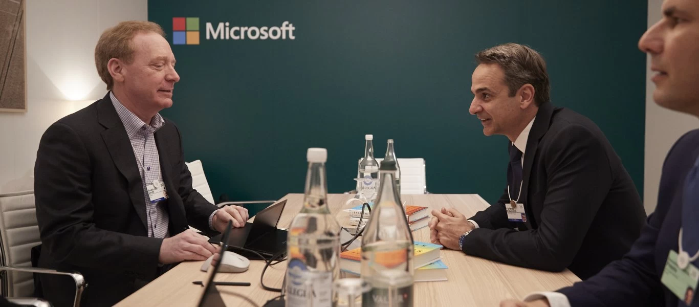 Ο Κ.Μητσοτάκης στο Νταβός: Συναντήθηκε με τον πρόεδρο της Microsoft - Όλα όσα συζήτησαν (βίντεο)